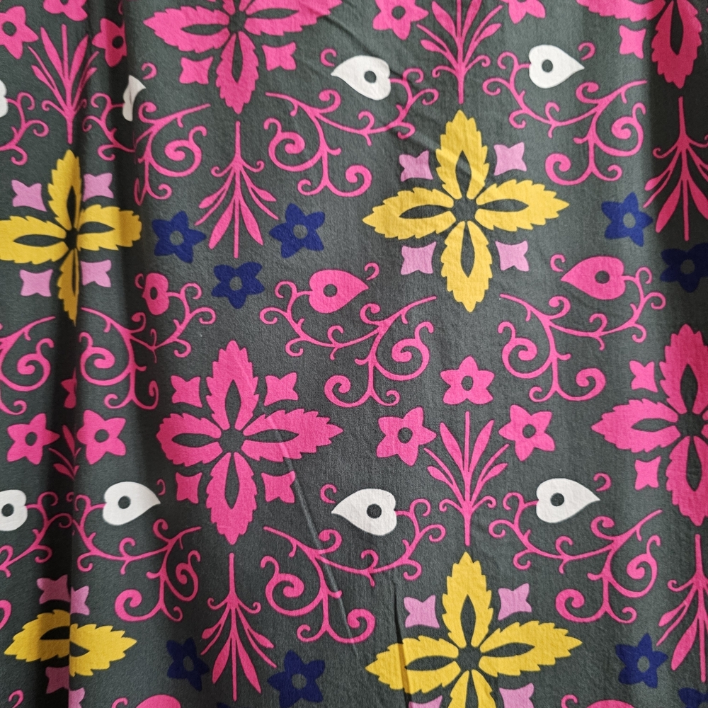 Boden Medallion Floral A-Line Skirt - Grey, Pink & Yellow - Size 14R - Picture 2 of 5